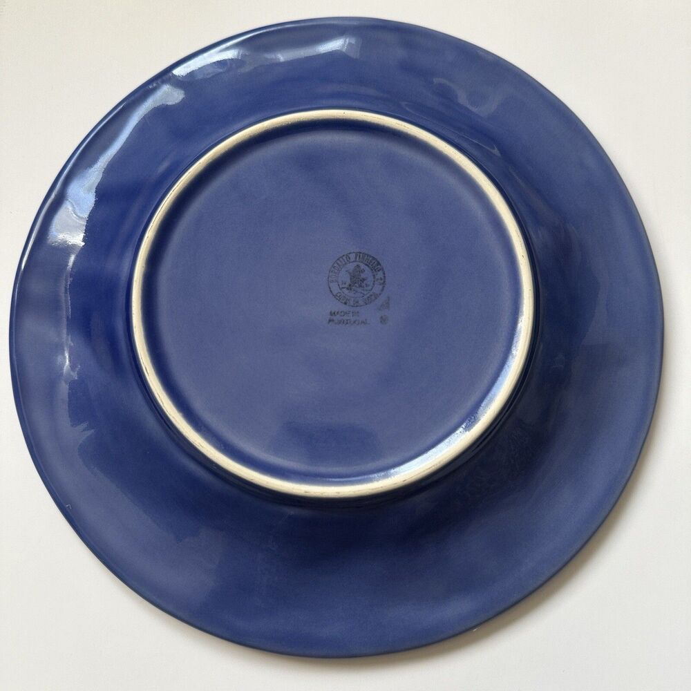 Set Of 2 Bordallo Pinheiro Cobalt Blue Grapes, Vine, Leaves 9.4” Luncheon Plates - Picture 2 of 15